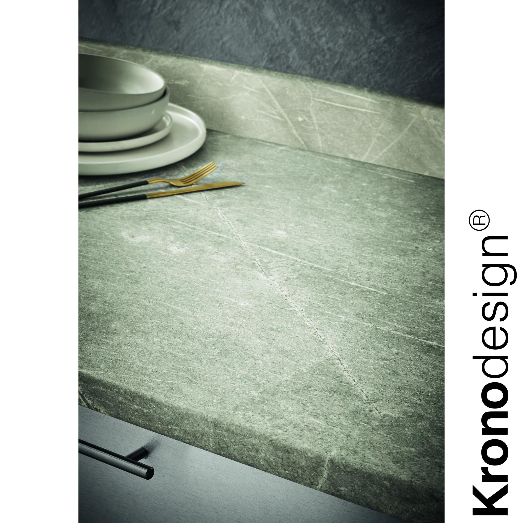 Kronodesign Grey Atlantic Marble Palazzo Touch - Laminate Worktop - Image 2