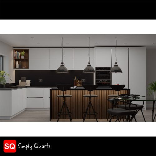 Simply Quartz Black Sparkle - Quartz Worktop - Image 2