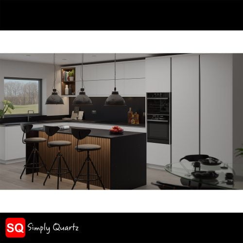 Simply Quartz Black Sparkle - Quartz Worktop - Image 3
