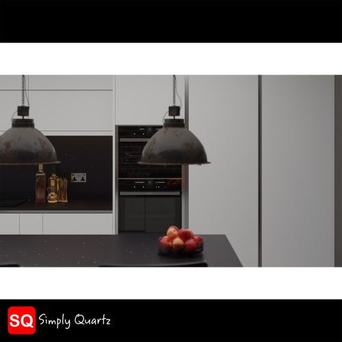 Simply Quartz Black Sparkle - Quartz Worktop - Image 4
