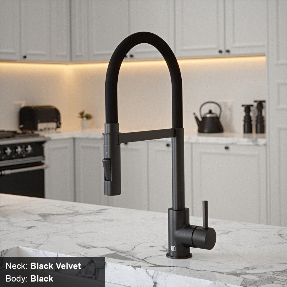 Tube Black Velvet Tap with Pull Out Spray - Image 2