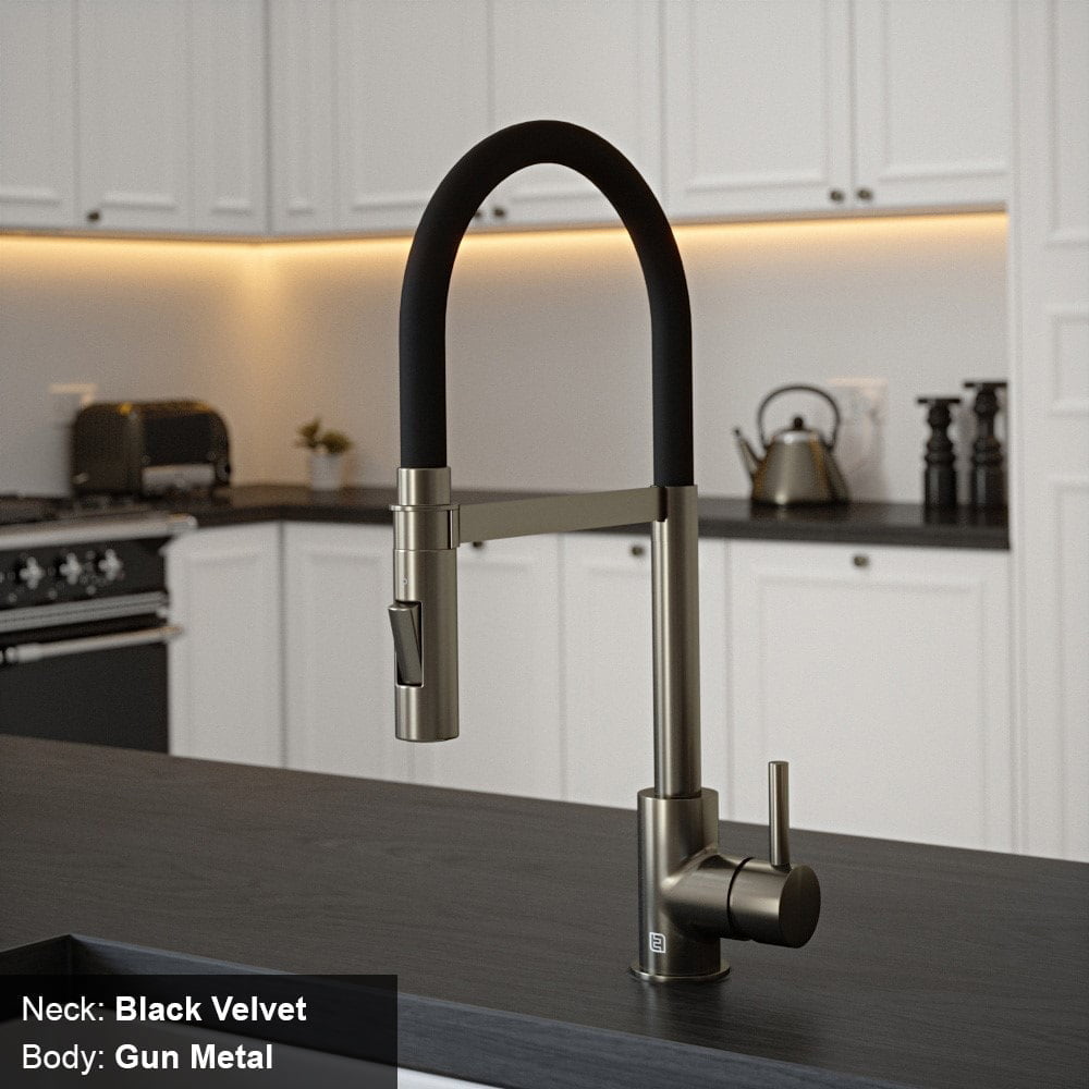 Tube Black Velvet Tap with Pull Out Spray - Image 6