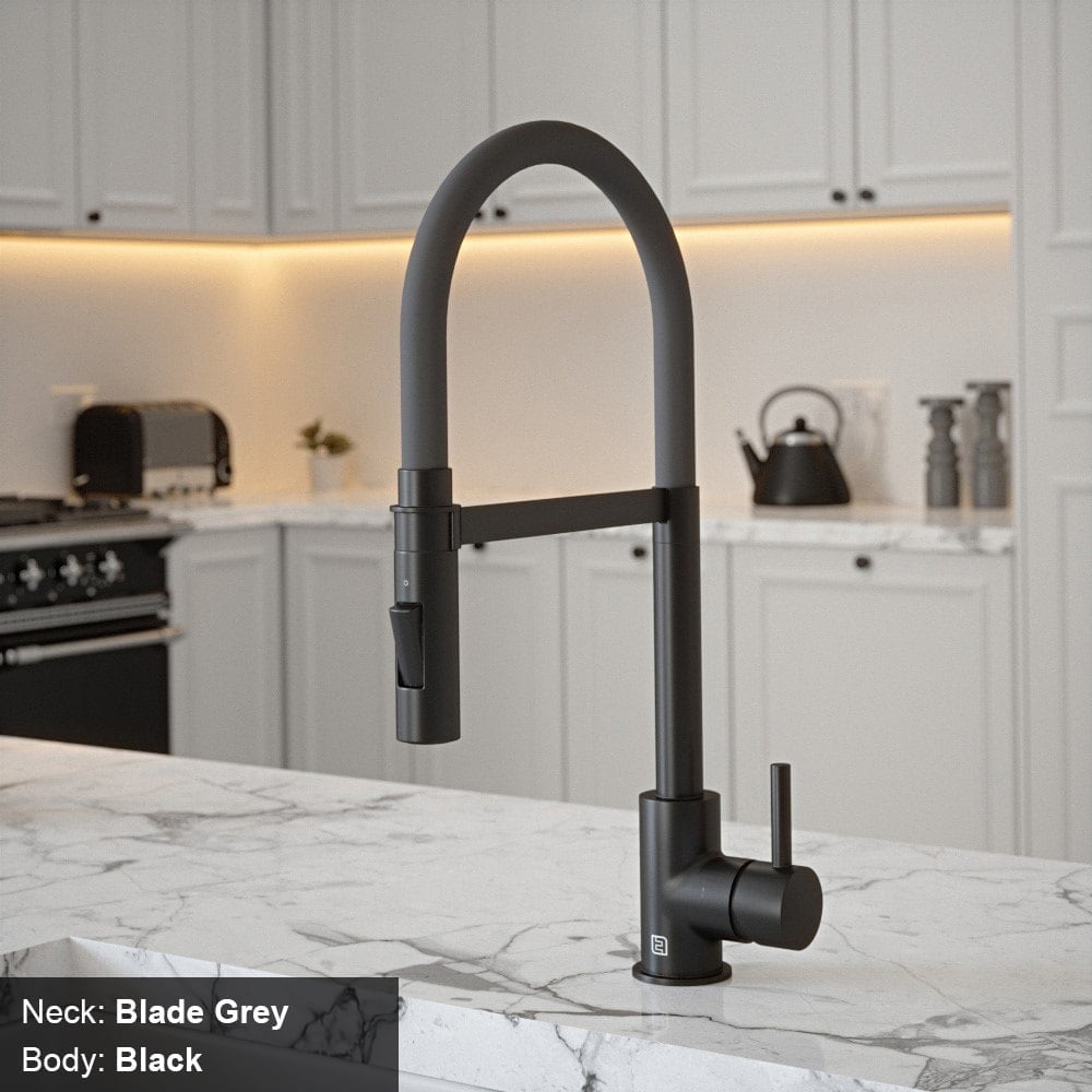 Tube Blade Grey Tap with Pull Out Spray - Image 2