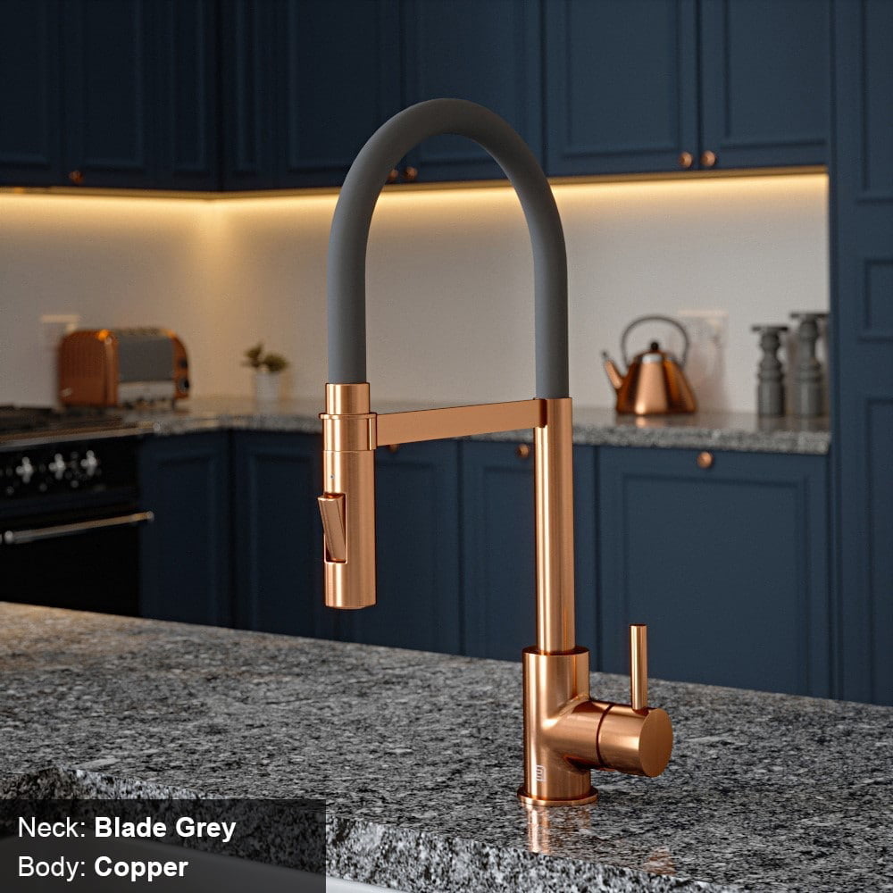 Tube Blade Grey Tap with Pull Out Spray - Image 5