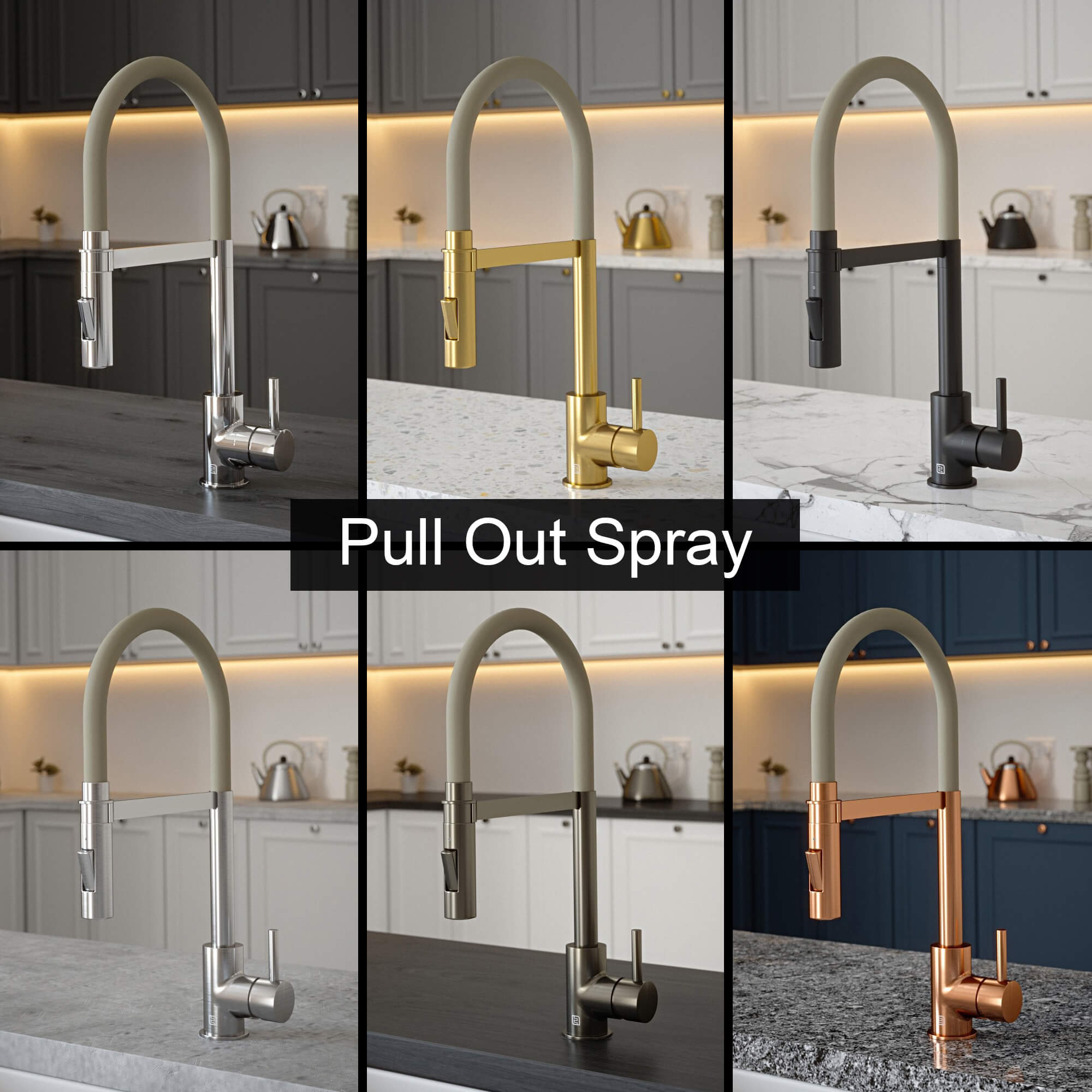 Tube Bone Ivory Tap with Pull Out Spray