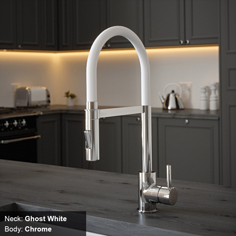 Tube Ghost White Tap with Pull Out Spray - Image 4