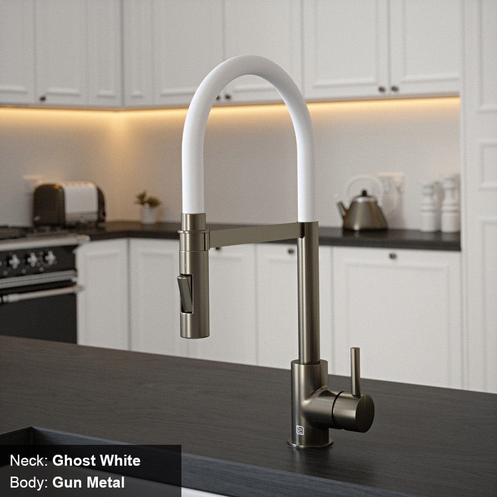 Tube Ghost White Tap with Pull Out Spray - Image 6