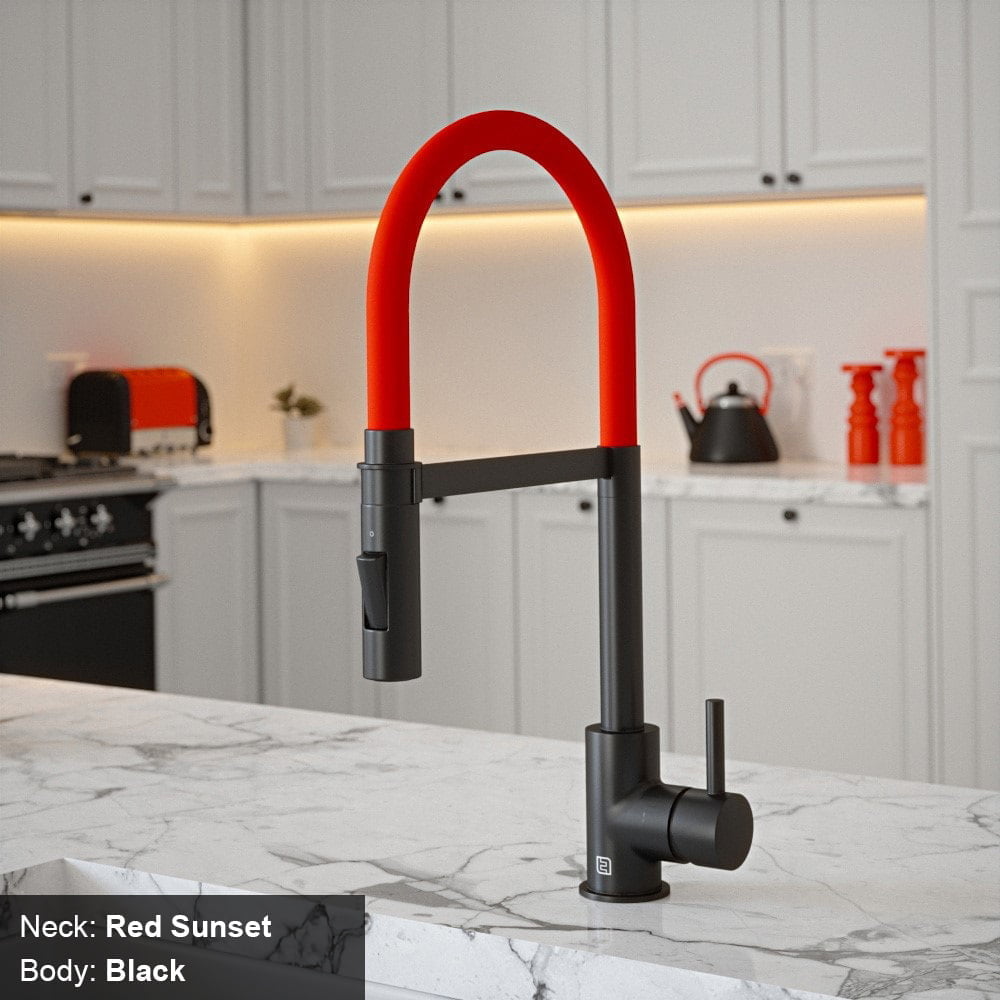 Tube Red Sunset Tap with Pull Out Spray - Image 2