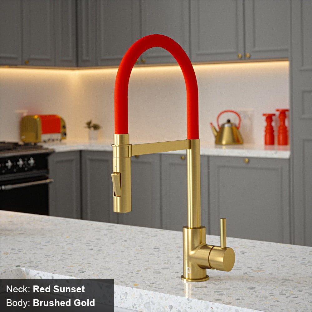 Tube Red Sunset Tap with Pull Out Spray - Image 3