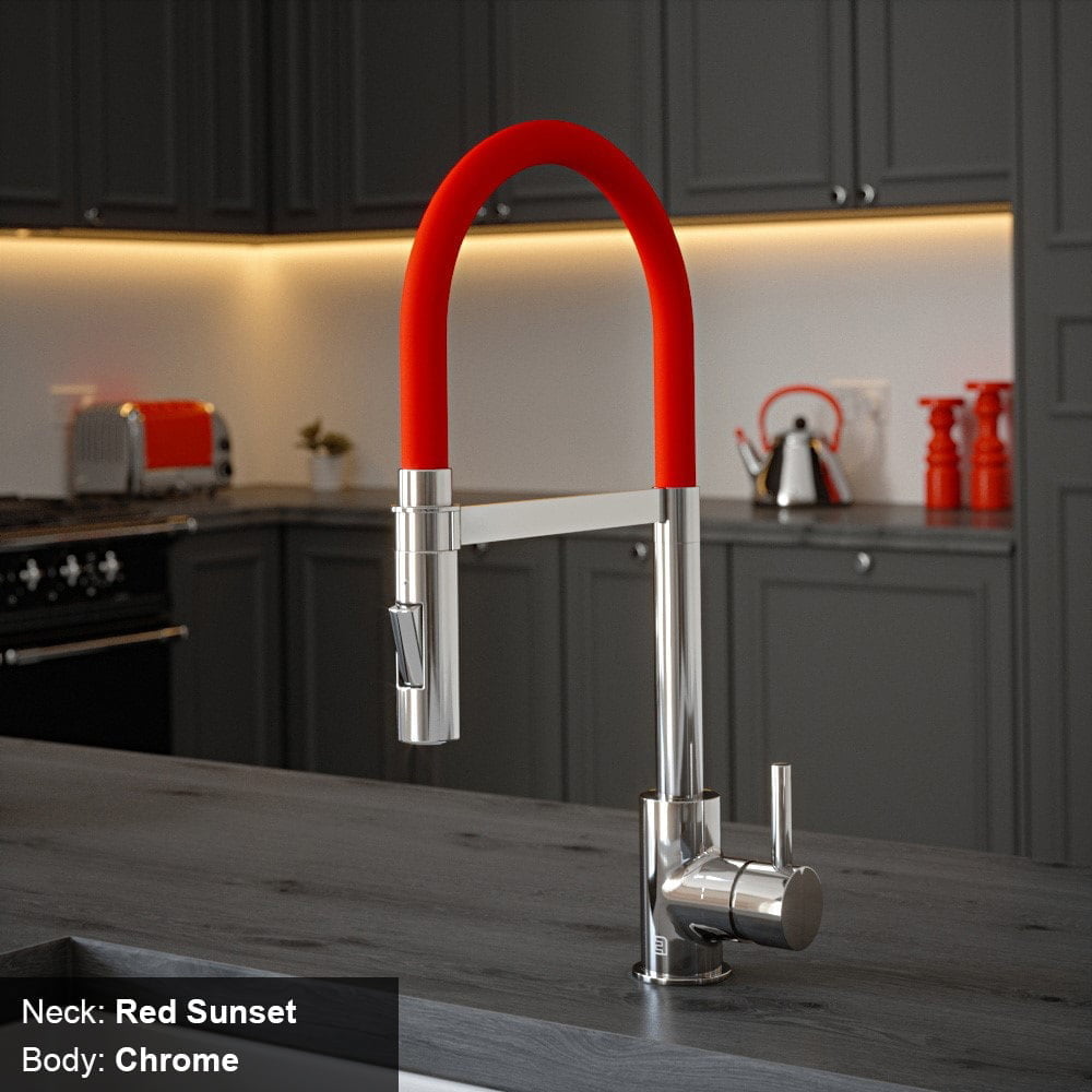 Tube Red Sunset Tap with Pull Out Spray - Image 4