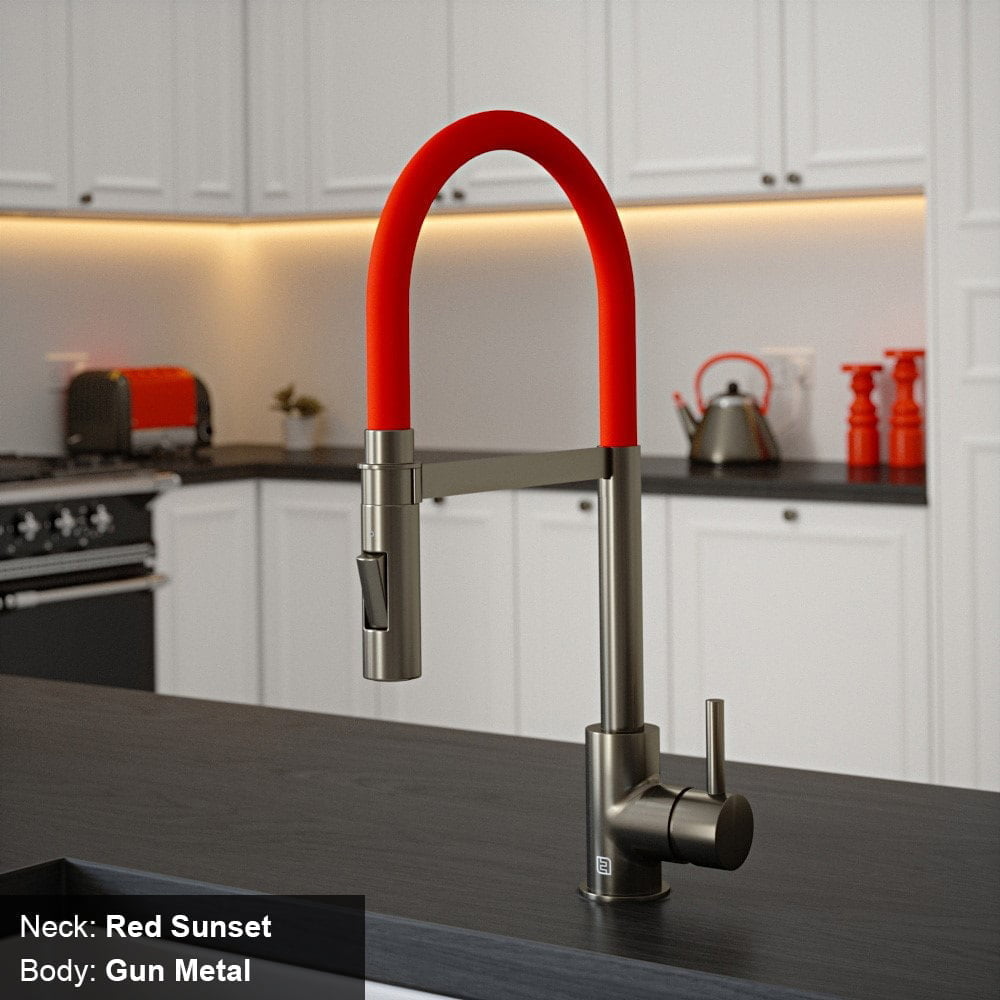 Tube Red Sunset Tap with Pull Out Spray - Image 6