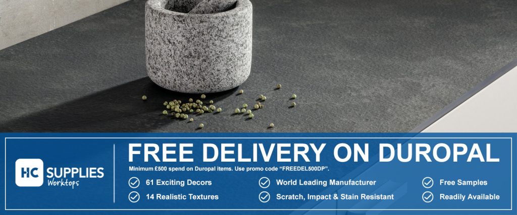 Free Delivery On All Duropal Worktops On Orders Over £500.00