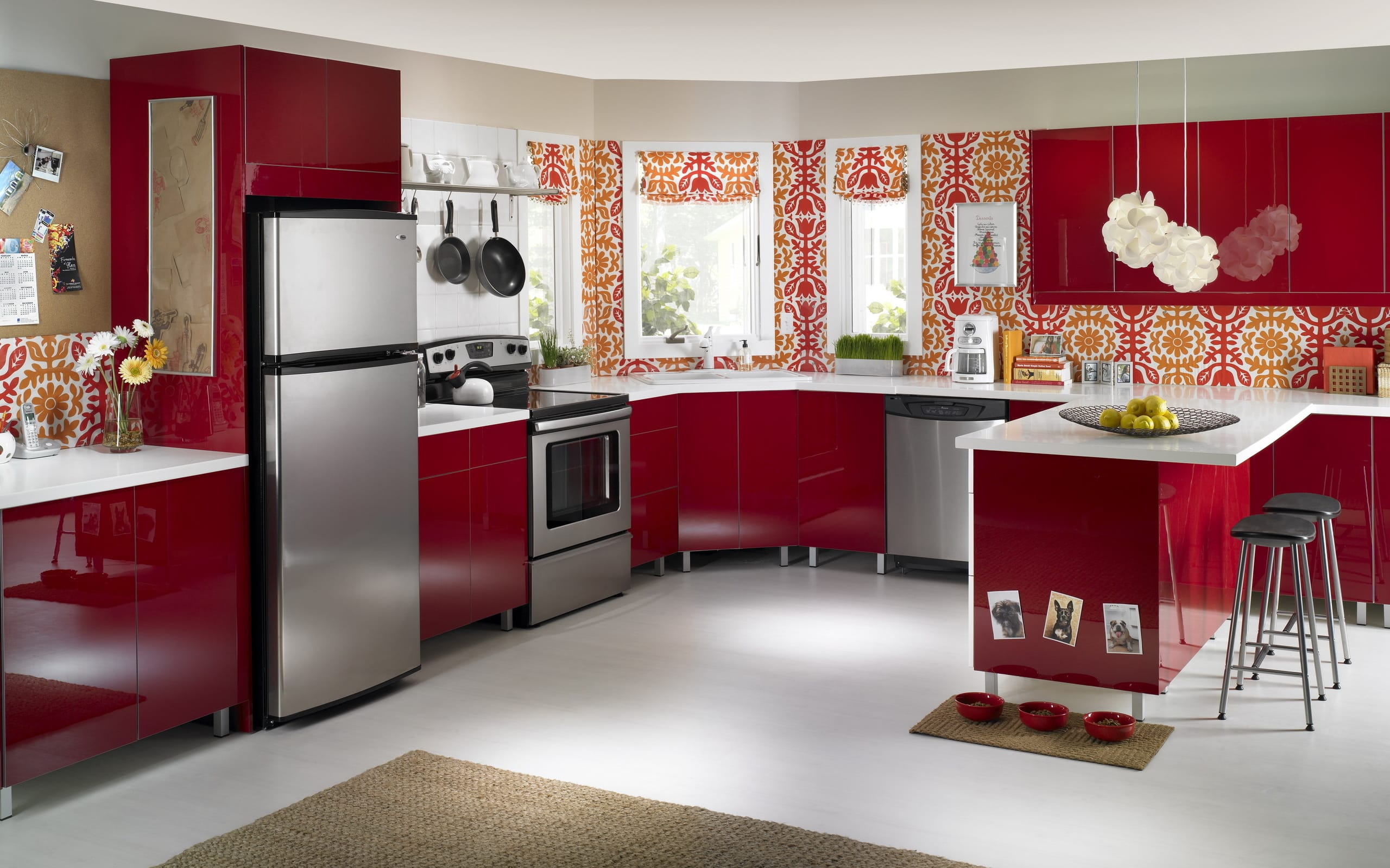 Red Maroon Kitchen