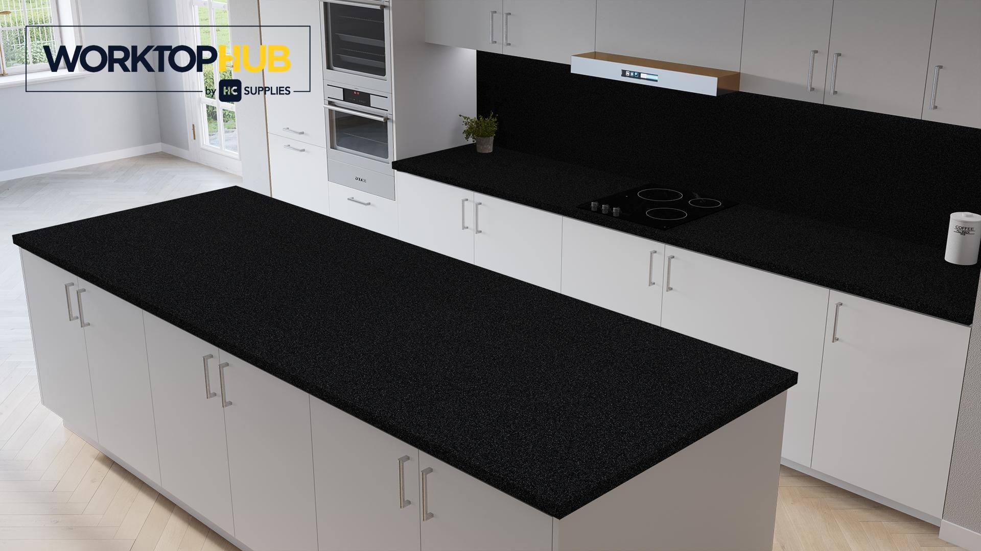 Matte Black Textured Worktop by Worktop Hub