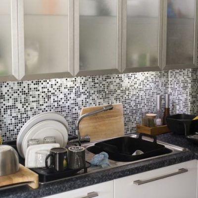 Modern Kitchen with Mosaic Splashback