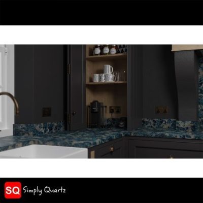 Simply Quartz Emerald Green Burst - Quartz Worktop - 1m Worktops