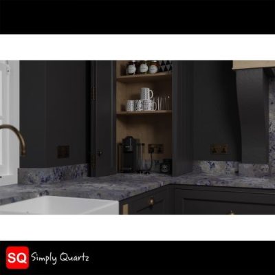 Simply Quartz Exotic Blue Burst - Quartz Worktop - 1m Worktops