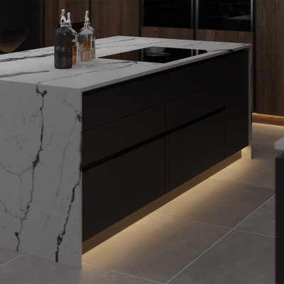 Simply Calacatta Black 20mm & 30mm - Quartz Worktop - 1m Worktops