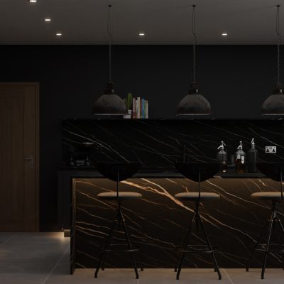 Simply Ceramic Calacatta Gold Black 12mm - Porcelain Worktop - 1m Worktops