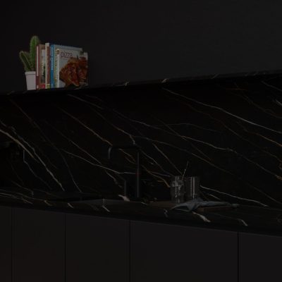 Simply Ceramic Calacatta Gold Black 12mm - Porcelain Worktop - 1m Worktops