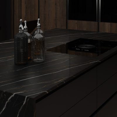 Simply Ceramic Calacatta Gold Black 12mm - Porcelain Worktop - 1m Worktops