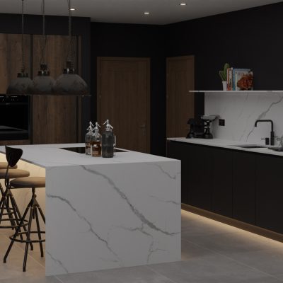 Simply Ceramic Classic Calacatta 12mm - Porcelain Worktop - 1m Worktops