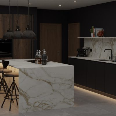 Simply Ceramic Calacatta Gold 20mm - Porcelain Worktop - 1m Worktops