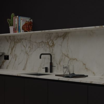 Simply Ceramic Calacatta Gold 20mm - Porcelain Worktop - 1m Worktops