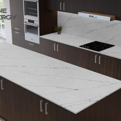 Simply Carrara Flower 20mm & 30mm - Quartz Worktop - 1m Worktops