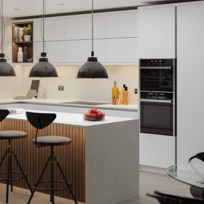 Simply Carrara Flower 20mm & 30mm - Quartz Worktop - 1m Worktops