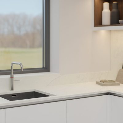Simply Carrara Flower 20mm & 30mm - Quartz Worktop - 1m Worktops