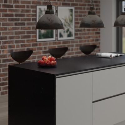 Simply Black Sparkle 20mm & 30mm - Quartz Worktop - 1m Worktops