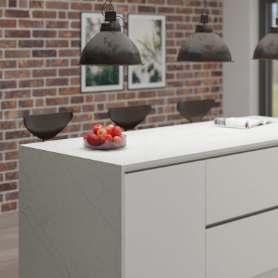 Simply Carrara Flower 20mm & 30mm - Quartz Worktop - 1m Worktops