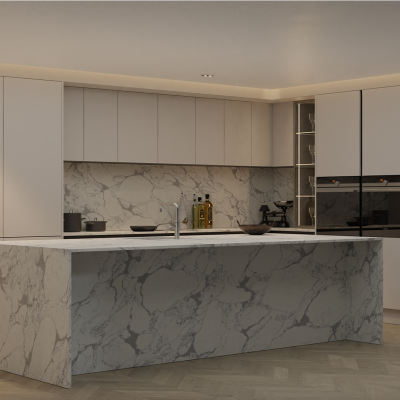 Simply Arabescato Bianco 20mm & 30mm - Quartz Worktop - 1m Worktops