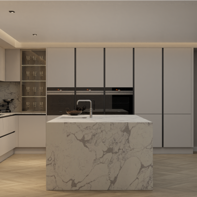 Simply Arabescato Bianco 20mm & 30mm - Quartz Worktop - 1m Worktops