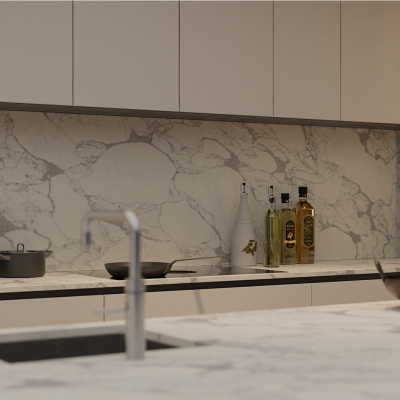Simply Arabescato Bianco 20mm & 30mm - Quartz Worktop - 1m Worktops