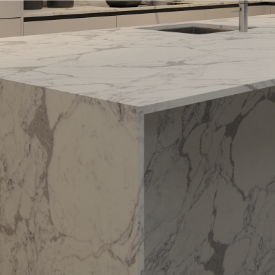 Simply Arabescato Bianco 20mm & 30mm - Quartz Worktop - 1m Worktops