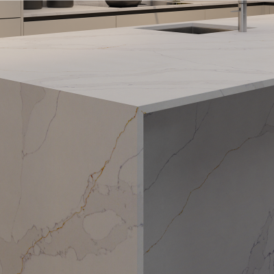 Simply Calacatta Gold Supreme 20mm & 30mm - Quartz Worktop - 1m Worktops