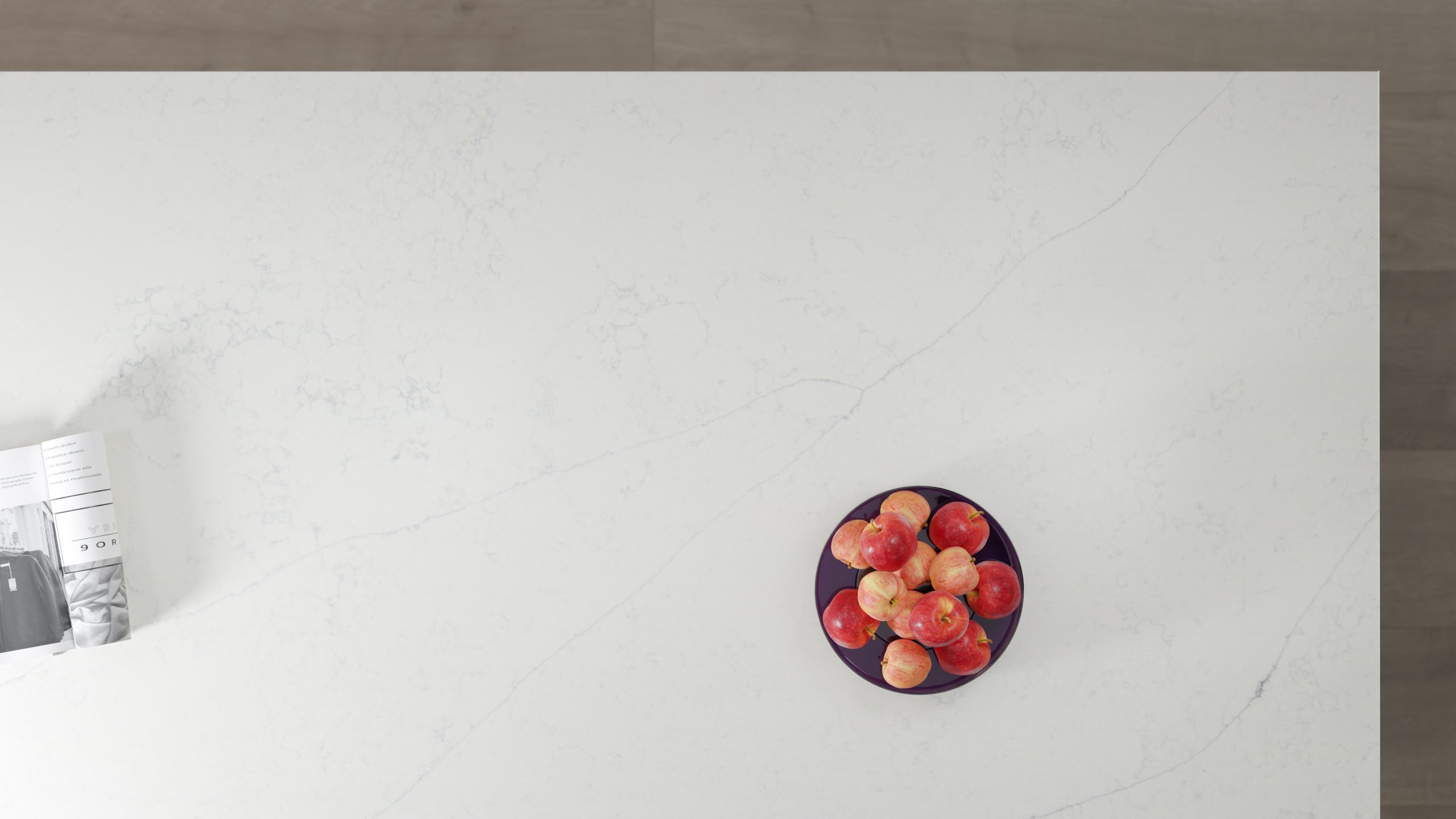 Simply Carrara Flower 20mm & 30mm - Quartz Worktop - 1m Worktops