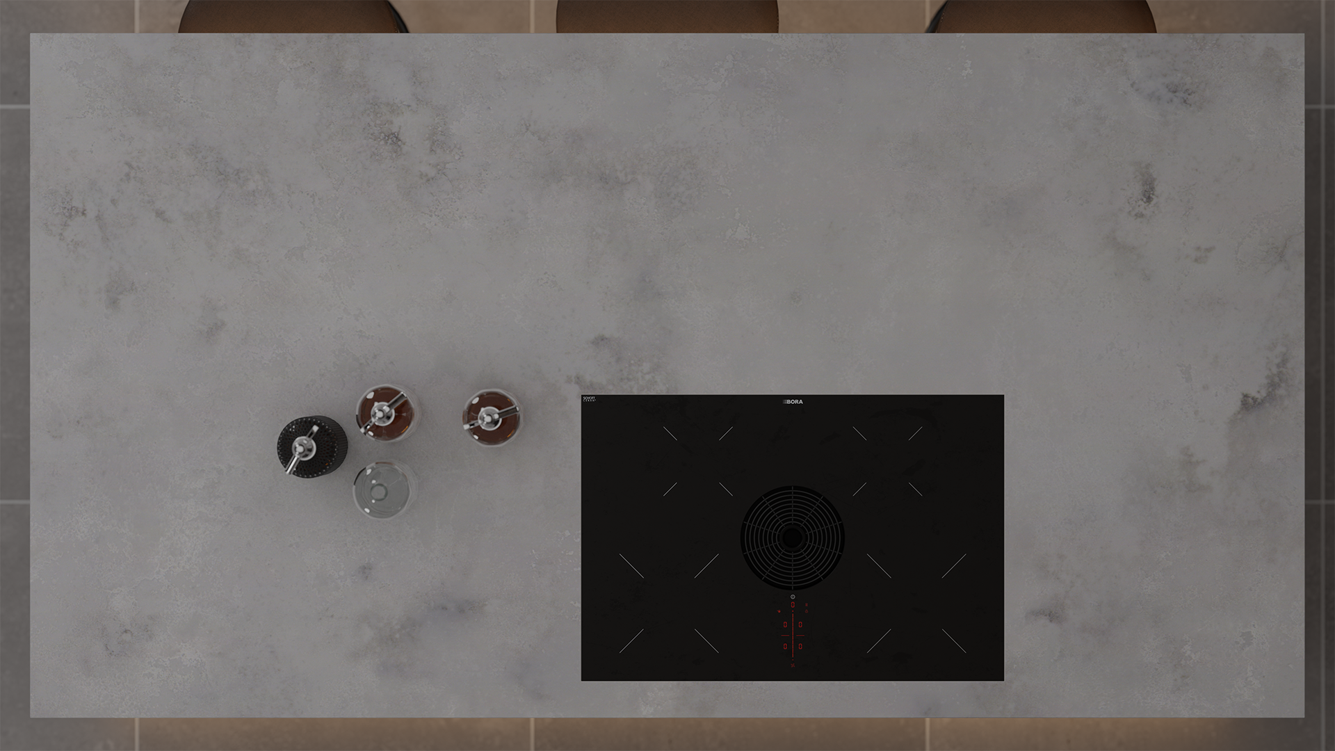 Simply Cloudy Concrete Polished 20mm & 30mm - Quartz Worktop - 1m Worktops