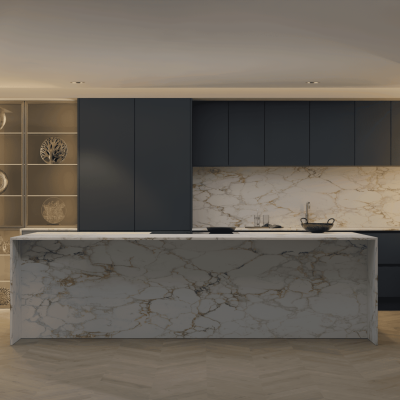 Simply HD Digital Quartz Arabescato Gold 20mm - 1m Worktops
