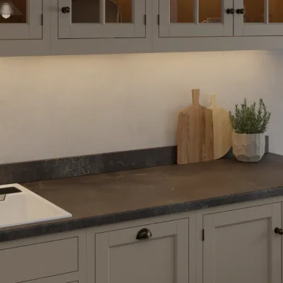 Finesse Black Concrete Rough Stone - Laminate Worktop