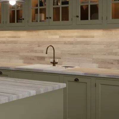 Finesse Linen Block Wood Super Matt - Laminate Worktop