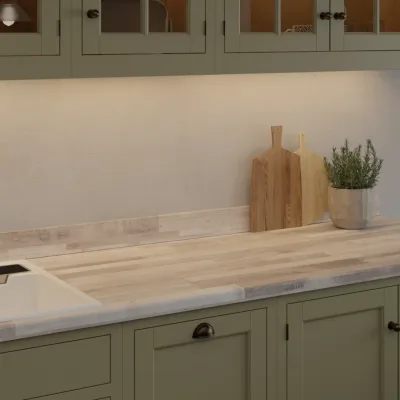 Finesse Linen Block Wood Super Matt - Laminate Worktop