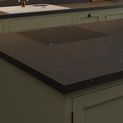 Finesse Black Andromeda Glitter Gloss - Laminate Worktop