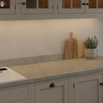 Finesse Grey Albus Pluton Square Edge 38mm Laminate Worktop