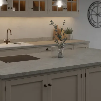 Finesse Grey Albus Pluton Square Edge 38mm Laminate Worktop