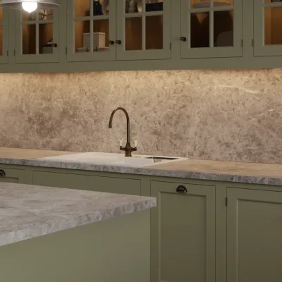Finesse Grey Emperador Marble Slate Square Edge 38mm Laminate Worktop