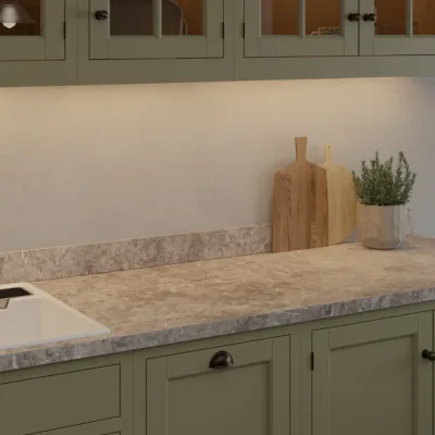 Finesse Grey Emperador Marble Slate Square Edge 38mm Laminate Worktop