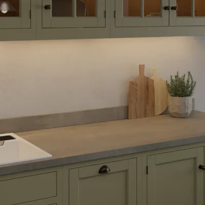 Finesse Light Grey Concrete Rough Stone Square Edge 38mm Laminate Worktop